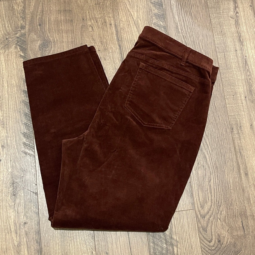 JJill Brown Corduroy Straight Leg Pants Womens XL Stretch Cotton 5-Pocket Pant